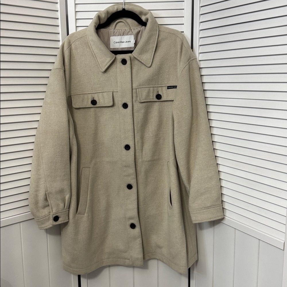 Calvin Klein Light Tan Wool Coat